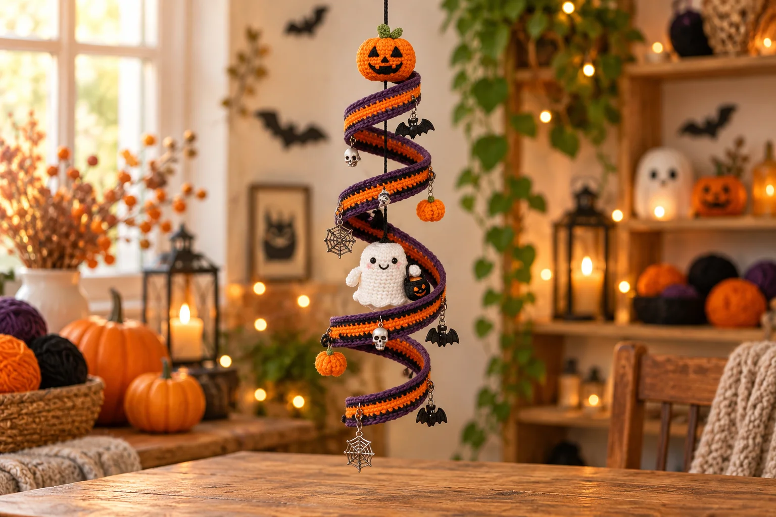 Halloween Crochet Spiral Hanger